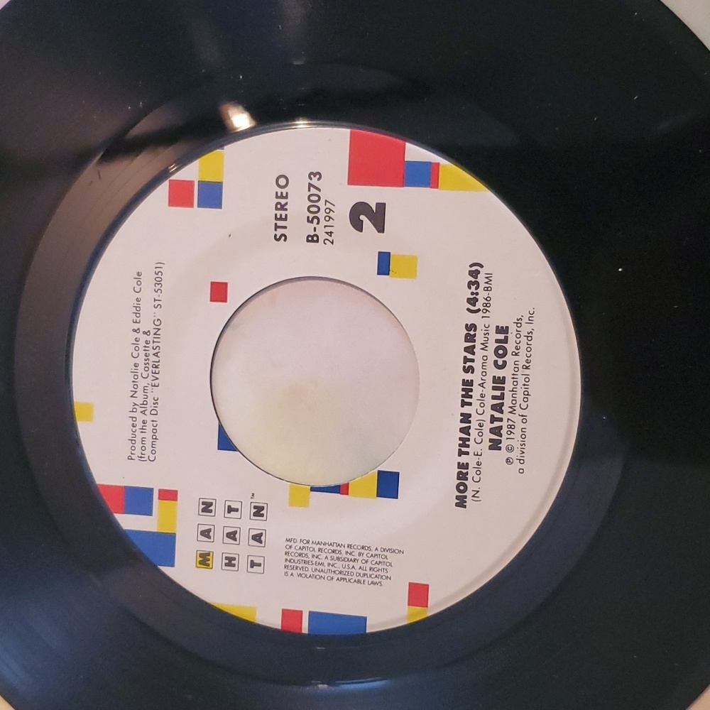 2/$8 VINYL Natalie Cole Jumpstart and More Than The Stars 45rpm 7" - Picture 4 of 4